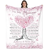 HCDER Mamaw Gifts, Mamaw Blanket 60" x 50", Mamaw Birthday Gifts, Mamaw Gifts for Grandma, Mamaw Gifts from Grandkids, Best Mamaw Gifts for Mother's Day/Anniversary, Mamaw Gifts for Christmas