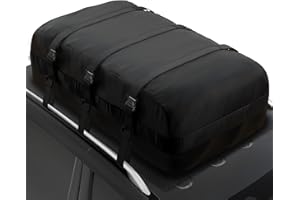 iBirdie Roof Rack Cargo Carrier 22.6 Cubic Feet, Soft-Shell Rooftop Cargo Box, Waterproof Heavy Duty 1200D for Car with/Without Roof Rack, Includes Anti-Slip Mat, Door Hooks, 46x34x25 inches