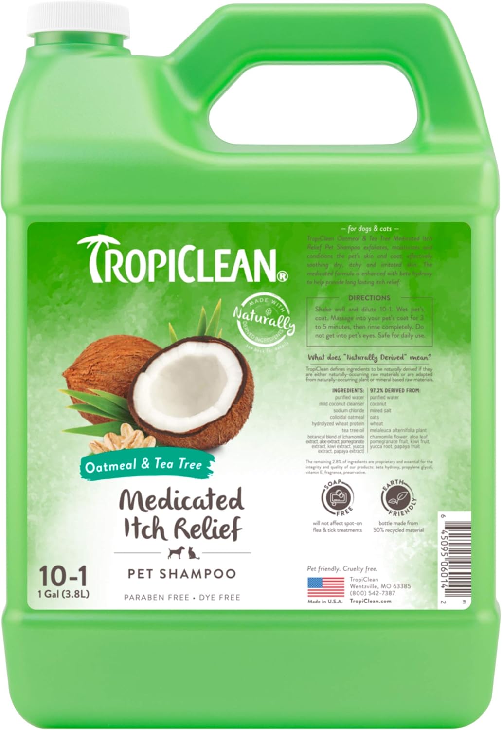 tropiclean medicated oatmeal & tea tree shampoo