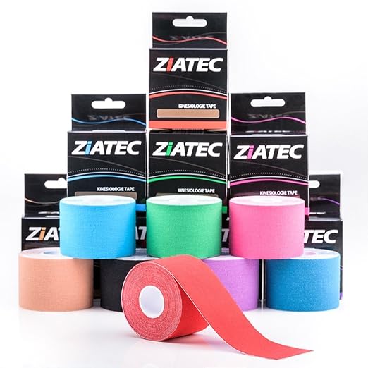 Ziatec Pro Kinesiologie Tape - viele Farben und Packs verfügbar - Physio-Tape - Sporttape 100% Baumwolle