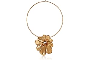 Robert Lee Morris Women's Sculptural Flower Wire Collar Gold Necklace Pendant Enhancer