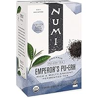 Numi Organic Tea Emperor's Puerh, 16 Count Box of Tea Bags (Pack of 3)