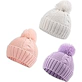 Zsedrut Baby Winter Beanie for Girls Boys Infant Toddler Warm Knit Twist Hat with Pompom