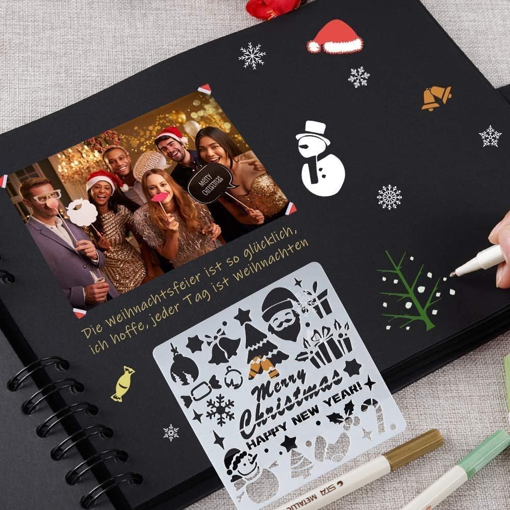 Scrapbook Photo Album, DIY Craft Paper Photo Book 80 Pages, DIY Handmade Album Scrapbook Set, Records Anniversary, Wedding, Graduation, Travelling, Baby Shower Gift, Contains Metal Pen, (Kraft) : Office Products
