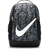 NIKE Unisex Kids Youth Brasilia Backpack - Cat Aop Fa24 Backpack (pack of 1), Black/Black/White, One Size, Young Athletes