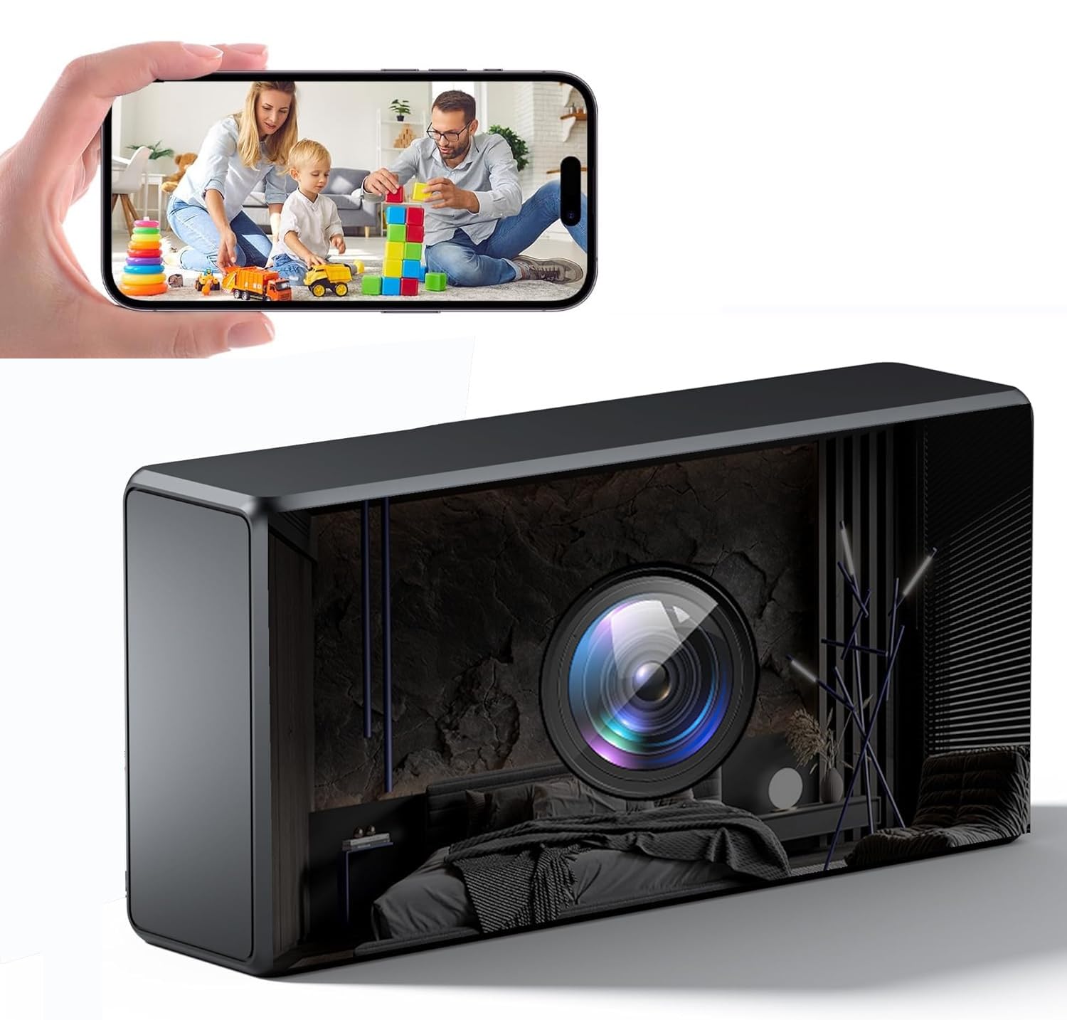 glaury 4K WiFi Security Camera Clock with Night
