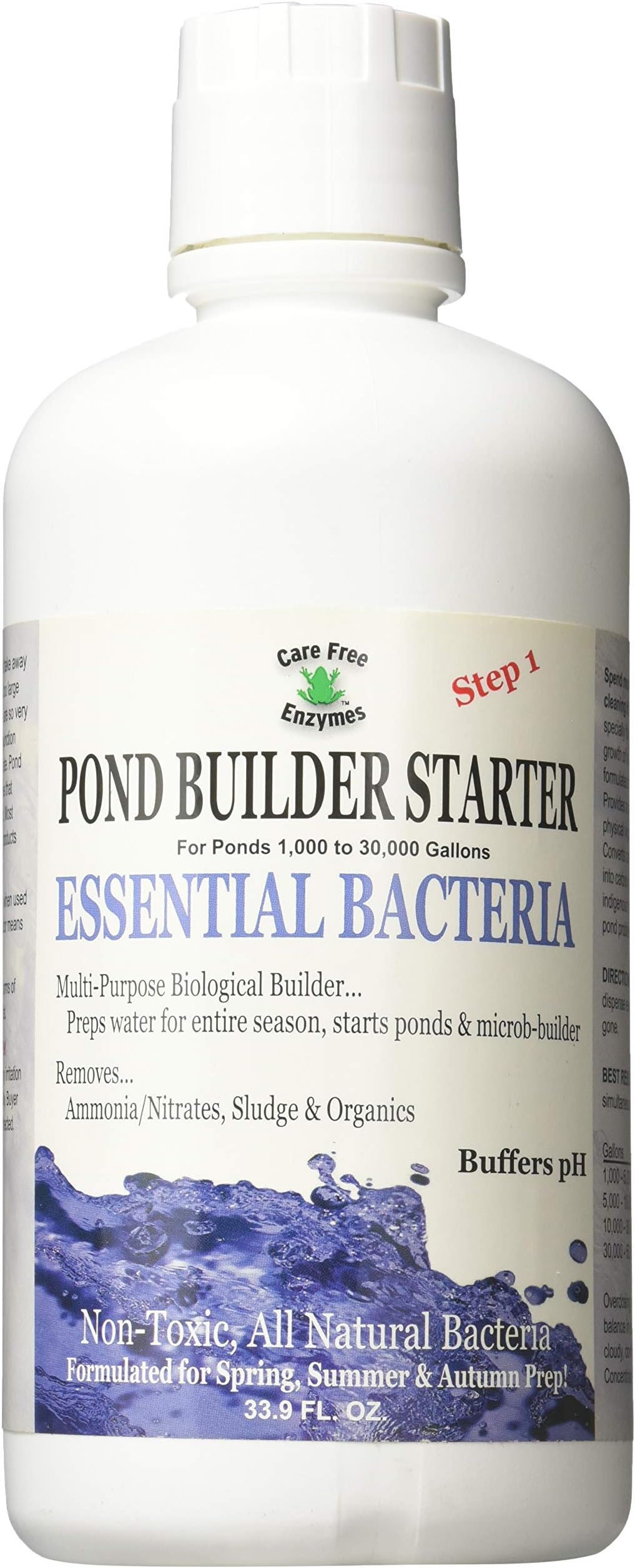 Carefree Enzymes 94500 Builder Essential Live Pond Bacteria, 33.9 oz, Clear