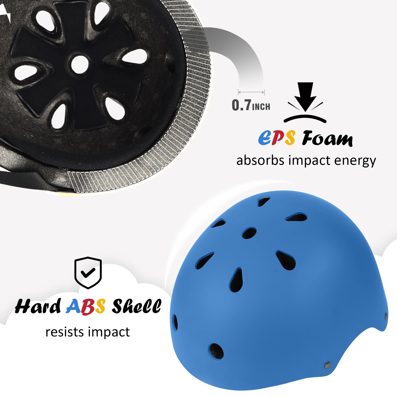 Kids Bike Helmet, Adjustable and Multi-Sport, from Toddler to Youth, 3 Sizes