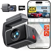 REDTIGER F4 Pro 4K STARVIS 2 Dash Cam, 5.8GHz WiFi 6 Transfer, 128GB Card | 2.2" Touch Screen, Voice Control, Mini Dash Cam Front and Rear with HDR Night Vision, Loop Recording, 24H Parking Mode