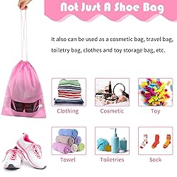 Large Pink Travel Shoe Bags - 10 Pcs, Non-Woven