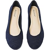 Ataiwee Women's Wide Width Flats Shoes - Casual Comfortable Round Toe Plus Size Ballet Shoes.