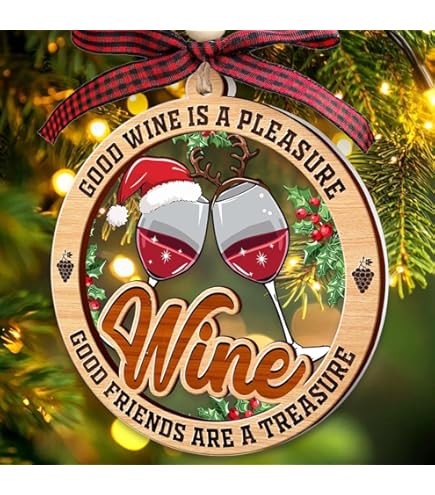 Hallmark Decorazione Natalizia Wine Is Chilling 2024 - Ornamenti Per Albero Simpatici E Originali, Regalo Divertente Per Amici
