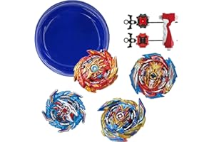 ASVEXKW Battling Tops Burst Toy Game Set 4 Spinning Tops 2 Launchers Bey Battle Tops Battling Tops Set Great Birthday Gift for Children Kids Boys Ages 6+ (1850)