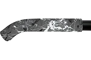 RSI Racing 7/8" Universal Rubber Grip 7" Long Snowmobile/ATV/Bicycle/Scooter for Outdoor Recreation- Black/White/Gray Swirl