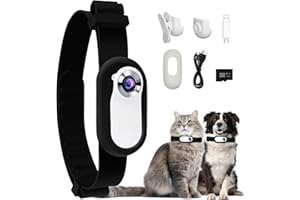 JeaTone Cat Camera Collar with 8G SD Card,1080P No WiFi No App Dog Collar Camera,Portable Tiny Sport Action Pet Collar Camera,Video Records,Indoor/Outdoor,Birthday Gifts for Cat,Dog
