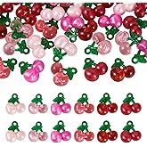Sparkeads 36 Pcs Resin Cherry Charms Pink Cute Fruit Charms Mini Cherries Food Bead Kawaii Summer Fruit Beads for Necklace Bracelet Keychains DIY Dangle Earring Jewelry Making Women Decor Accessories