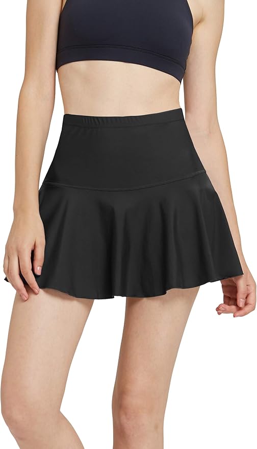 HonourSex Falda de natación para Mujer, Cintura Alta, Dobladillo de