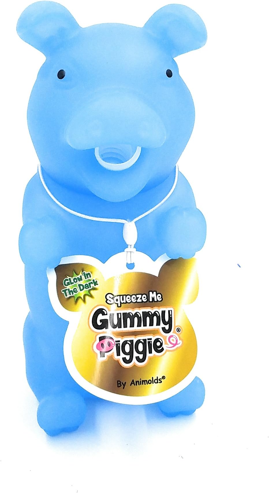 Animolds Blue Glow In The Dark Squeeze Me Gummy Piggie