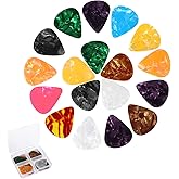 Guitar Picks 30Pcs Guitar Pick 0.46mm 0.71mm 0.96mm Acoustic Guitar Picks Premium Ukulele Picks Celluloid Bass Picks for Elec