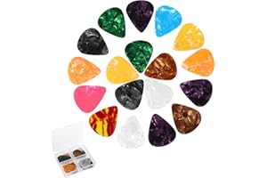 Guitar Picks 30Pcs Guitar Pick 0.46mm 0.71mm 0.96mm Acoustic Guitar Picks Premium Ukulele Picks Celluloid Bass Picks for Elec