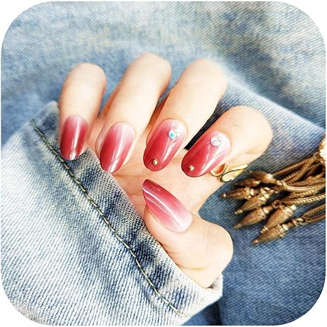 Amazon サマーネイルステッカー24ピース女の子夏休みグラデーションブルーフェイクネイル甘いショートスクエアネイル アートのヒントで接着剤女性スムーズフェイクネイルプレスオン Styles 7 Star Harbor Shapers ビューティー 通販