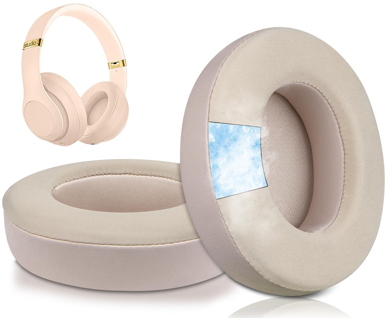 SoloWIT Replacement Ear Pads Cushions for Beats Studio 2 & Studio 3 Wired & Wireless Headphones, Earpads with High-Density Noise Isolation Foam - Studio CG Satin Gold — image 1