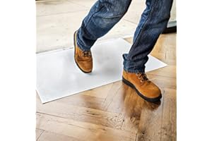 YAHEA Sticky Mats Cleanrooms, Tacky/Adhesive Mats for Construction Lab-Room Hospital (4Pads White) 24"×36" Super Sticky Debris Dust…