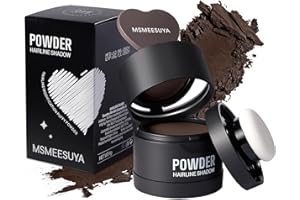 MSMEESUYA Hairline Powder Instantly, Fill In Fine or Root Touch up powder,Thinning Hair Instantly Thicker Touch Up for Windproof&Sweatproof, Darkroot touch up for Men & Women (DARK BROWN丨0.14Ounce)