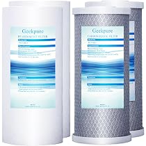 thumbnail image 2 of Geekpure 2-Pack 10x4.5 Whole House Water Filter Clear Housings – 1-Inch Brass Ports 2 of 6