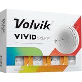 Volvik Vivid Soft Matte Finish Assorted (Green, Orange, Red, Yellow) Golf Balls (One Dozen)