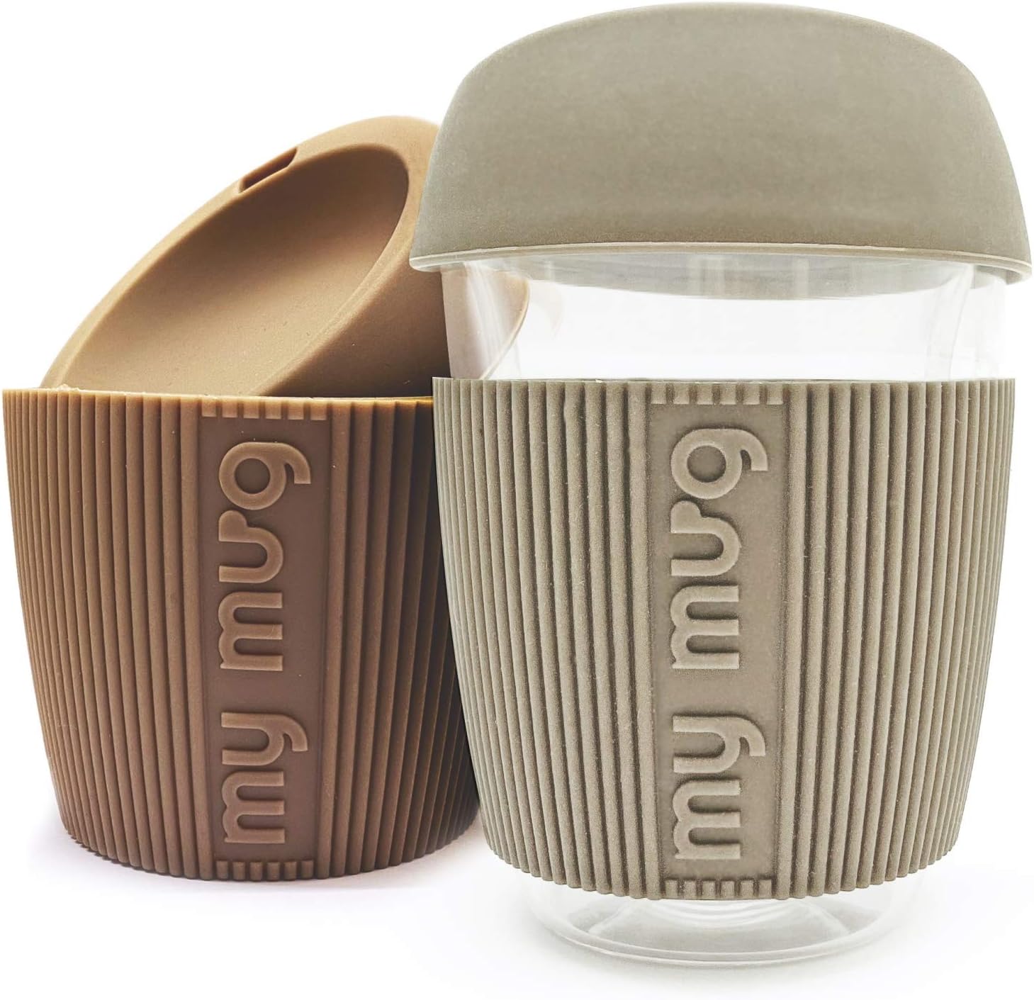 Double Walled Glass Coffee Travel Mug 250 ml 8.5oz Reusable Cup