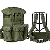 MT ALICE Pack Large with External Frame and Padded Hip Belt, Olive Drab | Rugged Large-Capacity ALICE Rucksack with Reinforced Carry Support, Designed for Heavy Gear, Hiking, Camping and Field Use