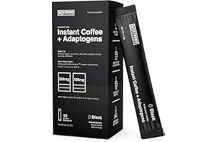 STRONG COFFEE COMPANY | BLACK | PREMIUM ORGANIC INSTANT BLACK COFFEE | 10 SINGLE SERVINGS PER PACK - Smooth Taste, Dairy Free, Keto Friendly, Gluten Free, Enjoy Hot or Cold, Just Add Water