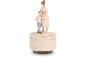 YT3 Studio Music Box, Mom and Son Musical Box Figurine, Sculpted Hand-Painted Music Boxes Figures Wind Up Musical Boxes for Women Mom in Christmas Birthday Anniversary, Plays Music My Baby
