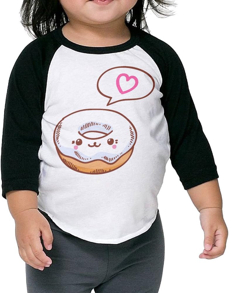 Saroyan Cute Kawaii Donut Kids Raglan T-Shirts Baseball Tee 3/4 Sleeve