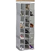 Simple Houseware 24 Section Hanging Shoe Shelves Closet Organizer, Gray