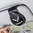 PPODKS Car Sunglass Holder, Eyeglass Holder for Corvette C1 C2 C3 C4 C5 C6 C7 C8 Racing 1LT 2LT 3LT, Sunglass Hanger Mount for Car Sun Visor, Interior Accessories, Black