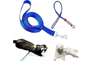 HOMEDY CRAFTS Ferret Leash Harness Adjustable Squirrel Sets, Leashes and Harnesses for Ferrets Guinea Pig Chinchilla Rat Dragon Bearded Small Animal, Pet Squirrel Ferret Accessories (Blue)