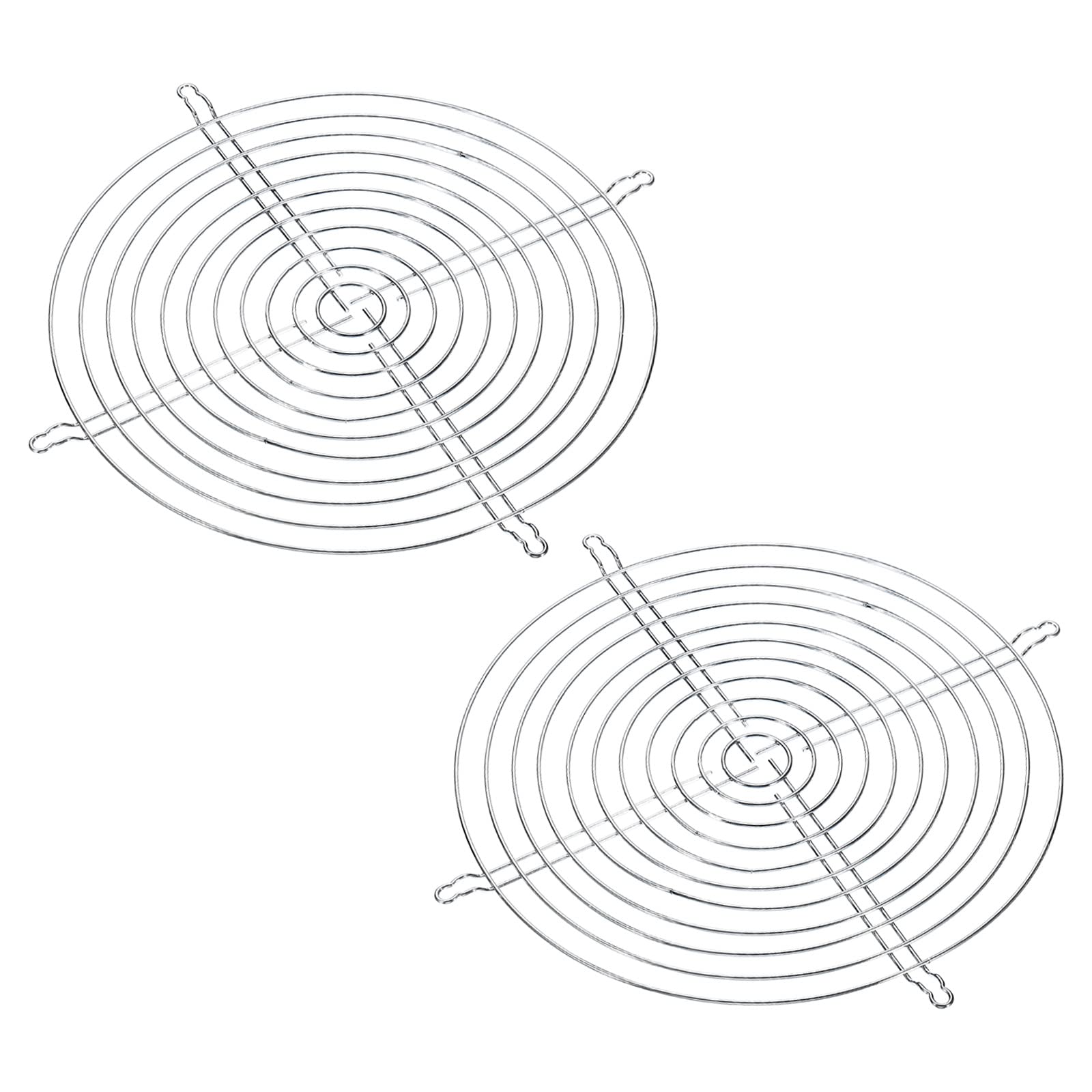 PATIKIL 254mm Dia Fan Finger Grill, 2 Pack Metal Grill Protector Guard for 254X254mm Fan Protective Cover DIY, Silver