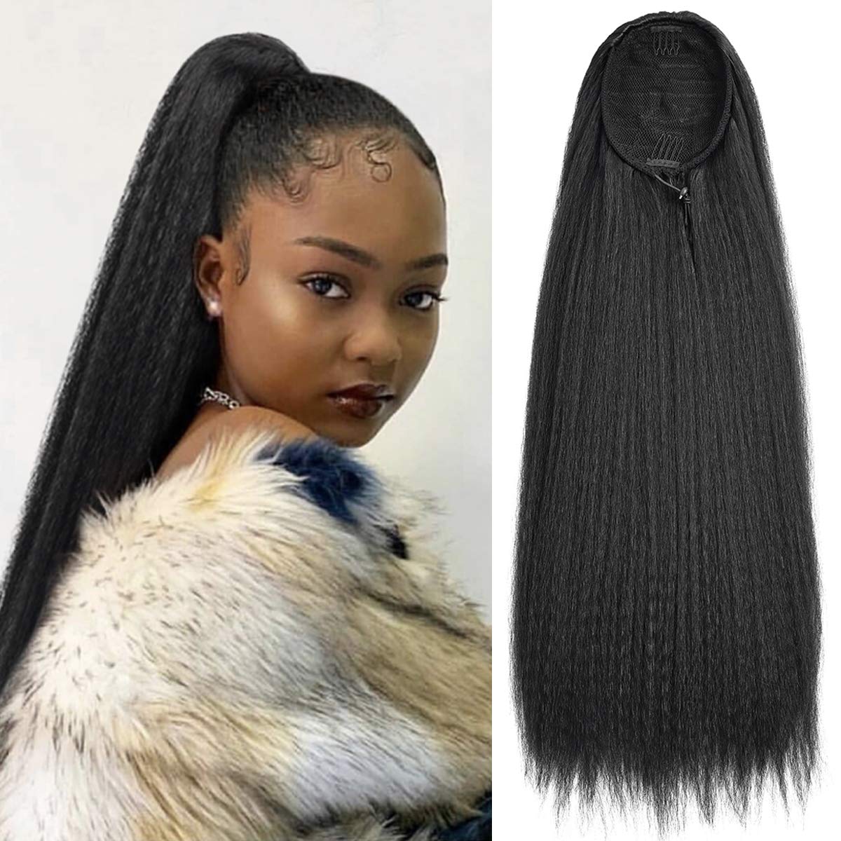 Buy EMERLILY Kinky Straight Drawstring Ponytail Hair Extension for