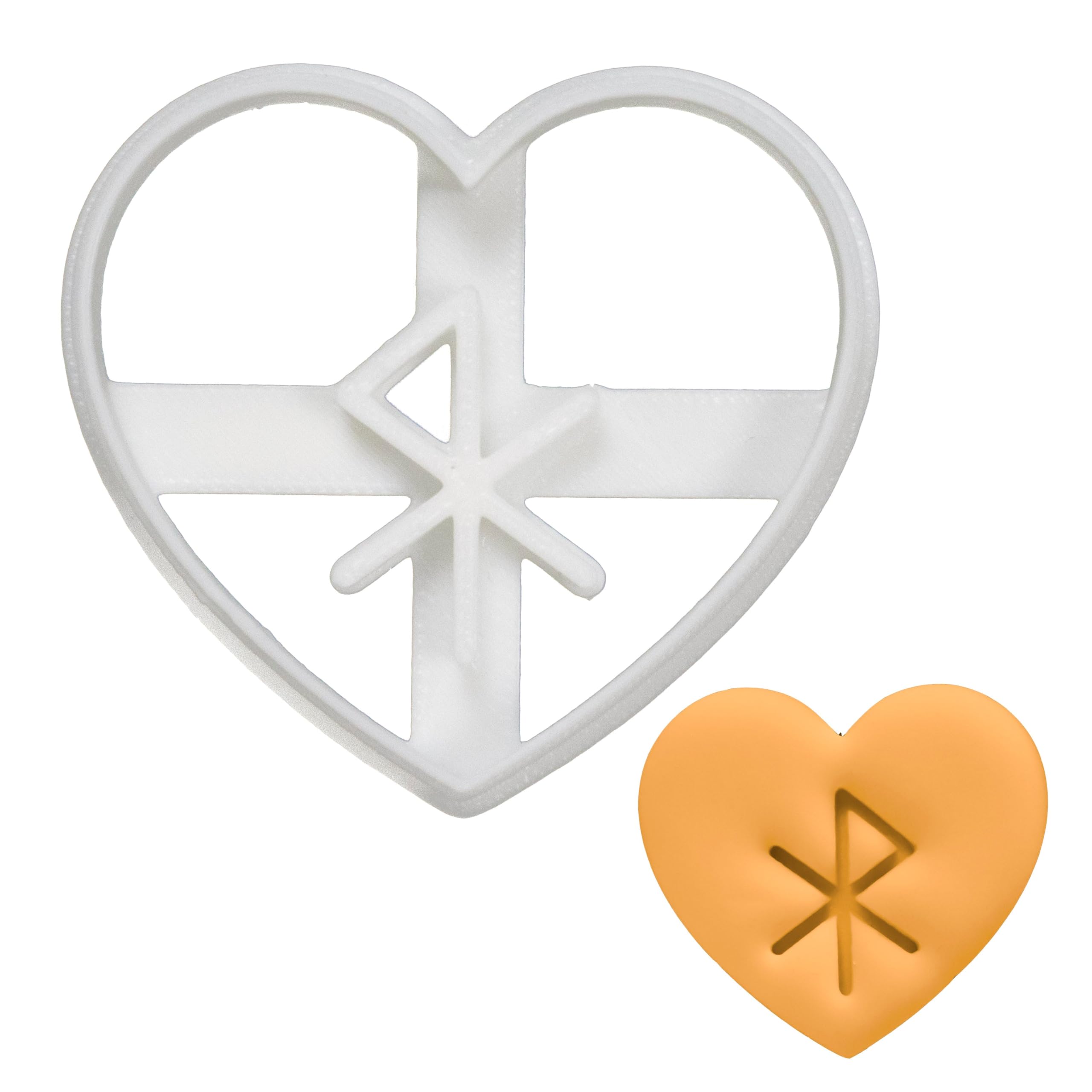 BAKERLOGY Nordic Rune - Love Cookie Cutter - Detailed Biscuit Cutter Design for Baking and Crafts, Ideal on Fondant, Dough, Clay