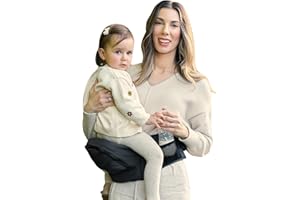 GROWNSY Ultra-Comfy Baby Carrier with Hip Seat, Enhanced Safety, Hands-Free Support for Newborn to Toddler (0-50 lbs), Multiple Pockets, Ergonomic, Adjustable Waistband, Minimalist Design – Black