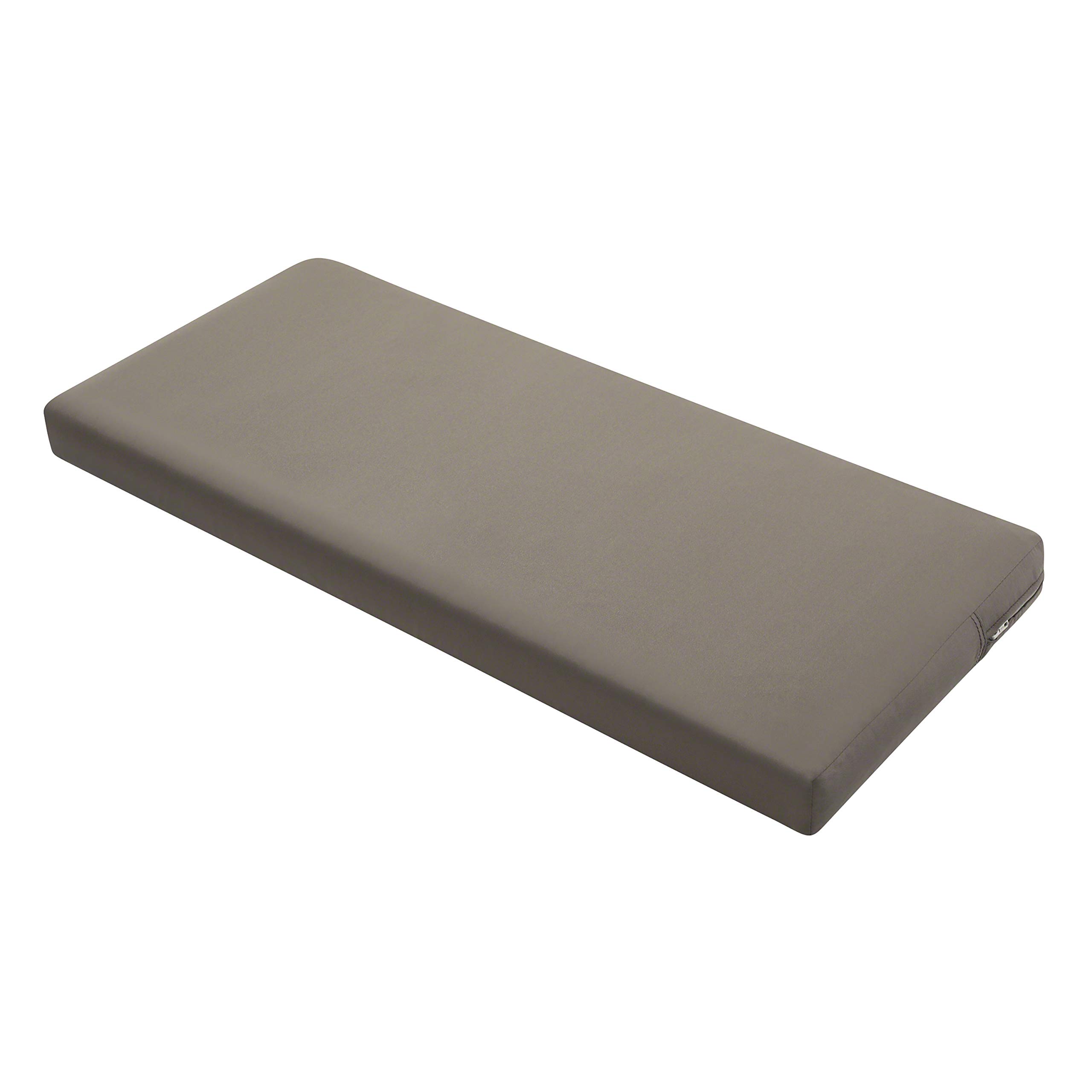 Classic Accessories Ravenna Outdoor Patio Bench/Settee Cushion, Dark Taupe, 48"W x 18"D x 3"T