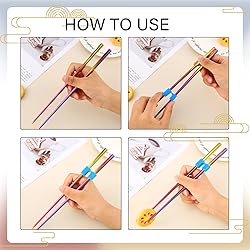 5 Pairs Reusable Chopstick Helpers Non Slippery