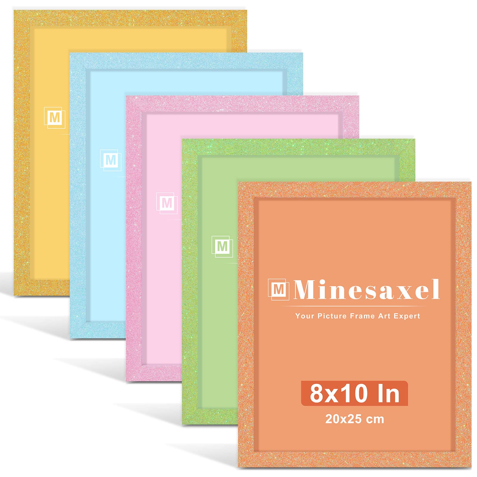 Minesaxel Set Of 5 Colorful 11x14 Picture Frames For 8x10 Photos - With Mats, Wall Or Tabletop - View #13