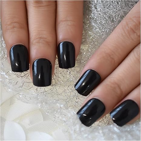 Amazon Co Jp Zhi Zhi 短い丸い偽の爪の黒と白の線シンプルなデザインネイルテクニック学生のオフィスの女性のためのプロのネイルアート 色 L6013 ホーム キッチン