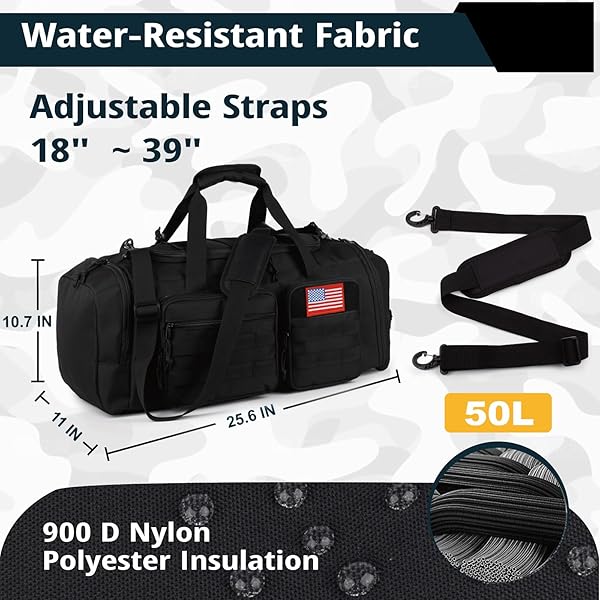 TACTICAL GYM BAG FOR MEN,50L LARGE 3 IN 1 SPORTS DUFFLE BAG WITH SHOES COMPARTMENT FOR TRAVEL,WATER RESISTANT TRAVEL BACKPACK WEEKENDER OVERNIGHT BAG WITH WET POCKET FOR WOMEN