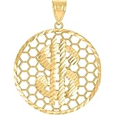 Jewels By Lux 10kt Yellow Gold Mens Dollar Sign Currency Charm Pendant