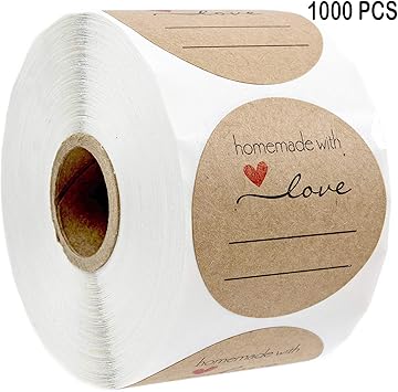 Amazon Com Labels For Jars 1 0 Round Natural Kraft Homemade
