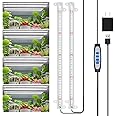 Wiaxulay Grow Lights for Indoor Plants Full Spectrum, 120 LEDs Plant Grow Light Strips with Auto ON/Off Timer 6/12/16Hrs, 5 Brightness, 3 Switch Modes Growing Lamps for Seed Starting, Succulent,2 Bars